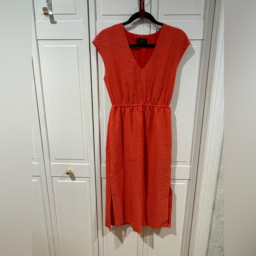 JCrew Diamond Eyelet Midi length dress with pockets